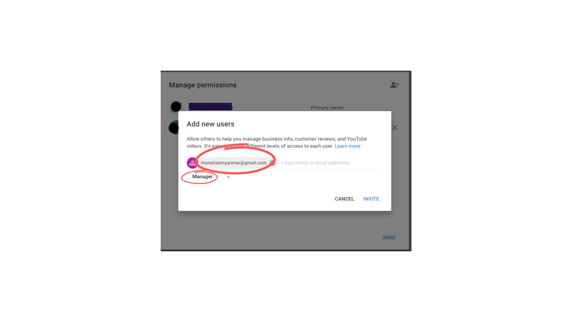 Add Manager to Brand Account