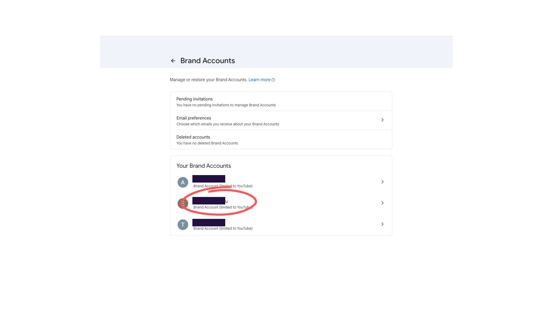 Select Brand Account